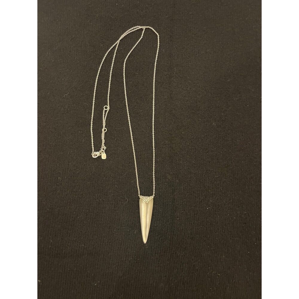 Alexis Bittar White Lucite & Silver Adjustable Long Necklace